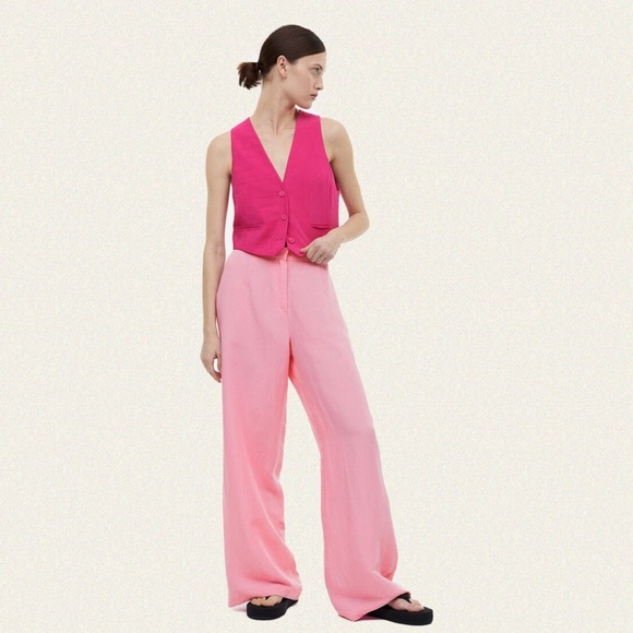 |NWOT| H&M Linen-Blend Trousers - Picture 2 of 8